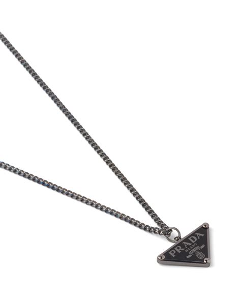 prada pendent|Prada symbole pendant necklace.